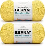 [Bernat] Handicrafter Cotton BB Sunshine Yarn - 2 Pack of 14oz/400g - Cotton - #4 Worsted (Medium) - 710 Yards - Knitting & Crochet