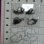 Universal Die Cut Tool Thin Metal Clear Acrylic Stamp Set Snail Shell slimy boy