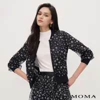 在飛比找momo購物網優惠-【MOMA】休閒波點網紗外套(黑色)