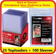25 x Ultra Pro Regular 35pt Top Loader TopLoader + 100 x Penny Card Sleeves