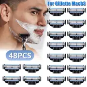 48PCS Replacement Blades For Gillette MACH 3 Razor Blade Shaver Trimmer Shaving