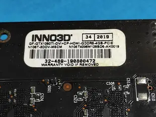 映眾 Inno3D GTX 1050 TI X2 4GB DDR5(N105T-3DDV-M5CM)顯示卡 良品