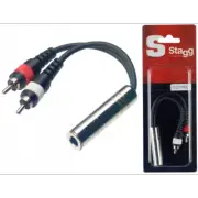 Stagg Female Mono Jack / 2 x Male RCA Plug Adaptor Cable