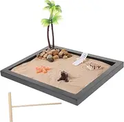 KICHOUSE 1Set Japanese Style Mini Sand Beach Landscape Decoration Decorative Sandbox for Zen Home Decor Cozy Relaxation and Unique Desk Accent