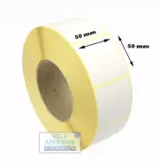 50mm x 50mm Direct Thermal labels. 1k Roll, for Zebra, Citizen, Sato, Datamax