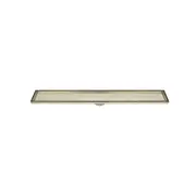 Radiant Tile Insert Linear Shower Grate - 100mm width - Brushed Nickel - 600mm (74mm Outlet)