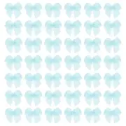 80Pcs Mini Ribbon Bow 1" Mini Fabric Satin Ribbon Flower Bows Blue