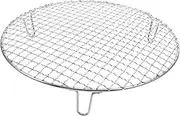 Happyyami Mini BBQ Grill Round Small Outdoor Tabletop Stainless Steel Grilling Rack Steaming Cooling Versatile