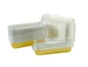 50Pack Mini Loaf Pans w/ Lids for Cake Dessert Disposable Baking Tins Pans