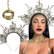 JeVenis Punk Medusa Headpiece Medusa Crown Punk Snake Headband Medusa Costume Accessories Goddess Costume