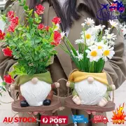 Succulent Plant Pot Hanging Holder Swing Faceless Gnome Flowerpot Resin Planter+