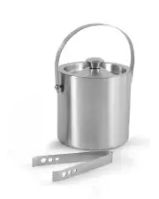 Ice Bucket With Lid Insulated Silver Ice Bucket for Cocktail Bar with Ice Ton...