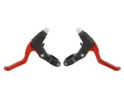 BLACK/RED CANTILEVER ALLOY BRAKE LEVER SET Vintage Old School BMX MTB Bikes