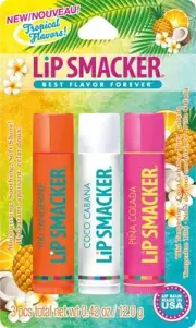 Lip Smackers Flavored Lip Balm Tropical Fever - Moisturizing, Soothing Trio Tiki