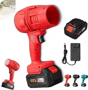 Yiicoong Cordless Blower, Yiicoong Blower, Super Powerful Cordless , Portable Handheld Mini Violent Vacuum for Outdoor (Red 1battery)