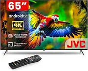 [JVC] 65 Inch Smart TV | 4K UHD Android TV with LED Edgeless Display | Ultra-Thin Bezels, Google Voice Assistant, Chromecast Built-in | Netflix, YouTube, Prime Video, Disney & More Apps (AV-H657115A11)