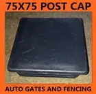 10 x Pool Fence- 75mm x 75mm Black Flat Plastic Square Post Cap (Flat)