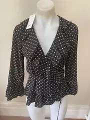 6 Seed Heritage Wrap Blouse Shirt NWT $99 *BUY FIVE + ITEMS = FREE POST