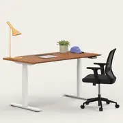 Recess Active Bundle | Ergonomic Chair Desk | Home Office Furniture Packages, Night / Small - 120W x 70D (cm) / Walnut/White