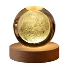 3D Crystal Ball Night Light Luminous Crystal Ball Table Lamp (Moon 8cm)