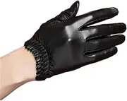 [Generic] Women Genuine Leather Gloves Lace Convergent Driving Short Thin Guantes Screen Touched Gloves