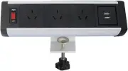 ZESHAN Removable Desk Power Board Cable Management with 3 AUS Power, 2 USB Charg