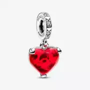 *BRAND NEW* Pandora Mickey & Minnie Mouse Kiss Red Murano Glass Charm 792522C01