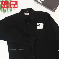 在飛比找蝦皮購物優惠-優衣庫 Hitam KEMEJA Uniqlo 純色休閒黑色