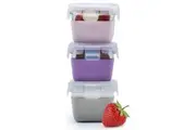 Melii: Glass Containers with Sleeve - Pink + Purple + Grey (3pc Set)