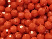 100 pcs 10mm Large Round Opaque Red Crystal Faceted Plastic Craft Beads
