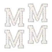 10Pcs Iron on Letters Patches,4.5cm Self Adhesive Patches for Bags(White)