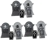 NOLITOY 3sets Halloween Tombstone Decor Resin Headstones Props for Yard 4pcs*3