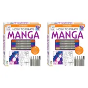 2x Art Maker Essentials: How to Draw Manga Art/Craft Kit Creative Activity