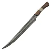 Druid Small Sword | Damascus with Walnut and Bone Handle