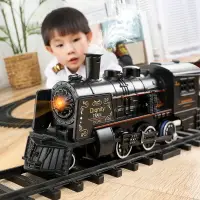 在飛比找樂天市場購物網優惠-免運 兒童益智類玩具 仿真電動軌道 古典模型玩具 高鐵小火車