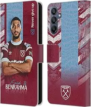Head Case Designs Officially Licensed West Ham United FC Sad Benrahma 2022/23 First Team Leather Book Wallet Case Cover Compatible with Samsung Galaxy A15