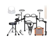 Aroma 5 Piece Premium Electronic Drum Kit Amplifier Headphones Package TDX23II+A