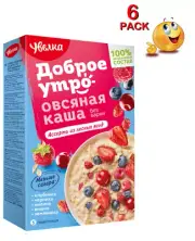 6 PACK x200g OATMEAL ASSORTY FOREST BERRIES Cereal 100% Natural UVELKA Увелка RF