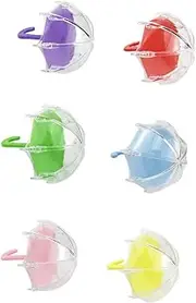 HONMEET 6pcs Creative Umbrella Shaped Eyelash Packing Boxes for Durable Practical Empty Eyelash Cases for Travel Daily Use