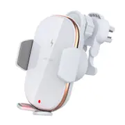 Wireless Car Charger, 15W Qi Fast Charging Auto Clamping Car Charger Phone Mount Windshield Dashboard Air Vent Phone Holder- White