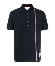 Thom Browne RWB Striped Short-Sleeved Polo Shirt 1,2,3,4,5 navy blue