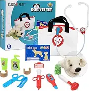 Click N' Play Pretend Play Pet Examine and Treat Vet Veterinary Doctor Play Set for Animal Pets Dogs 16 Pieces