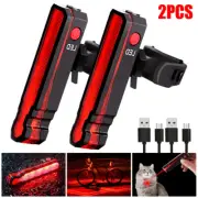 1-2xLED Mountain Front & Rear Light Set Bike Bicycle USB Rechargeable Waterproof
