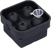 2Pcs Ice Mold 4 Grids Reusable Elastic Silicone DIY Ice Cubes Maker Mold Tray Black High Quality Food Grade Silicone for Home Bar Restaurant Kitchen Utensils