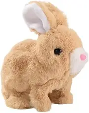Binxind Easter Plush Toy Easter Electronic Interactive Toy Bunnies Can Walk and Talk with Sounds and Movements for Gift Yellow