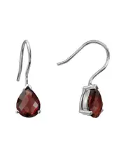 Silver 5.30 ct. tw. Garnet Earrings