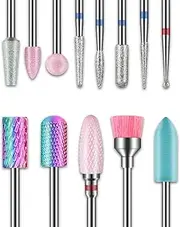 Depvko 13pcs Nail Drill Bits, 3/32 Inch Drill Bits for Nails, Russian Cuticle Nail Drill Bit Set and Tungsten Carbide Electric Drill Bit Set for Nails Manicure Efile Pedicure, Home Salon