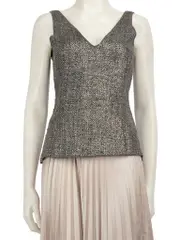 Silver Wool Metallic Tweed Vest