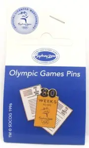 80 WEEKS TO GO CALENDER BOOK SYDNEY OLYMPIC GAMES 2000 PIN BADGE COLLECT #102