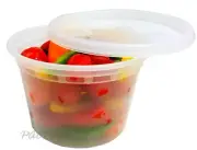 16 oz Pint Size Plastic Freezer Food Storage Soup Deli Container Tub w/Lid 96/PK